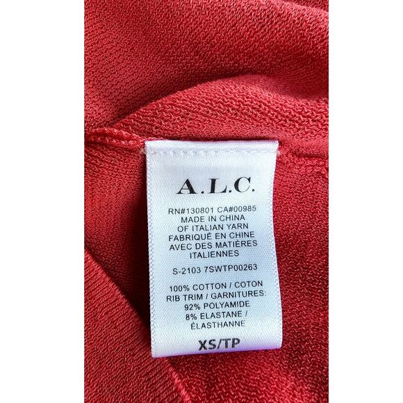 A.L.C. Tank Top Italian Yarn, Racerback, Coral/Pink, Ribbed Knit, Womens Sz XS - Picture 5 of 8